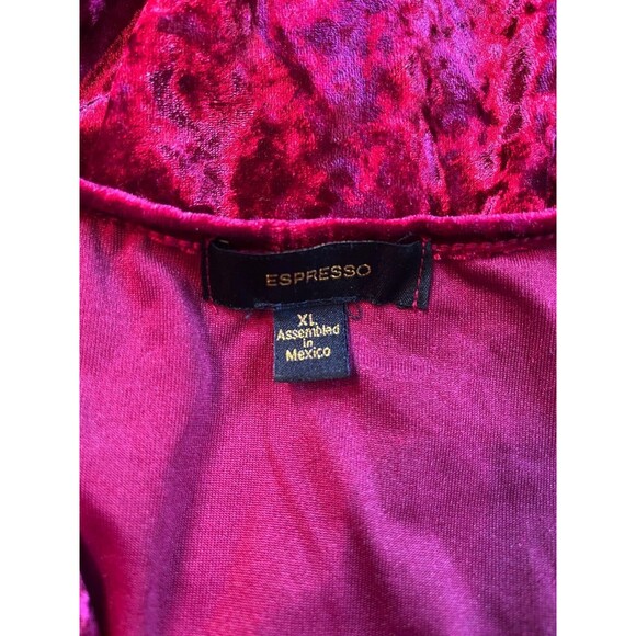 Espresso Red Velvet Wrap Dress - Picture 3 of 13